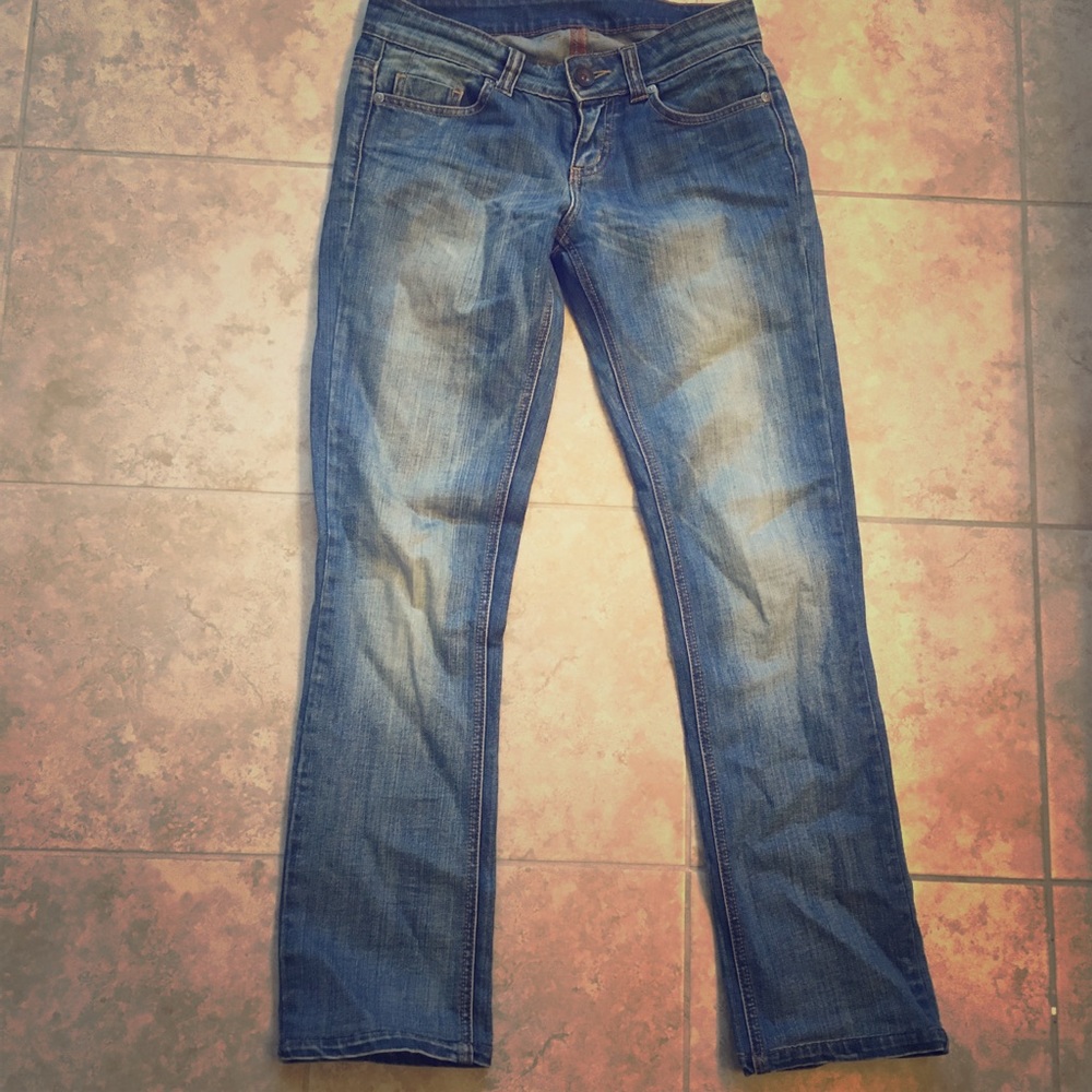 Faded blue denim